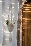 The Twisted Macramé Plant Holder - Natural White -S