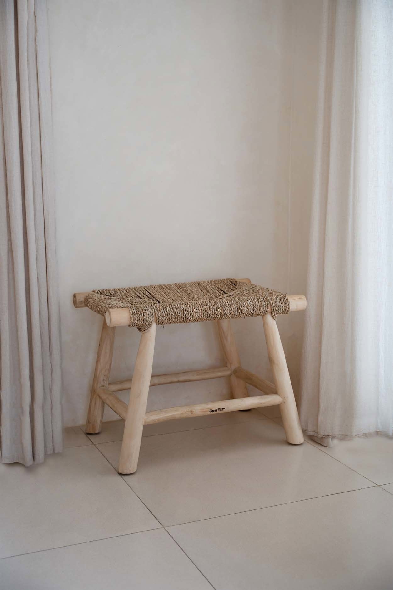 The Porto Seagrass Stool - Natural - M