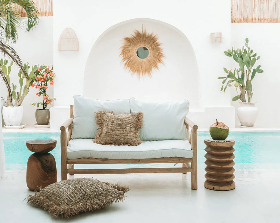 The Raffia Cushion Cover Square - Natural - 60x60