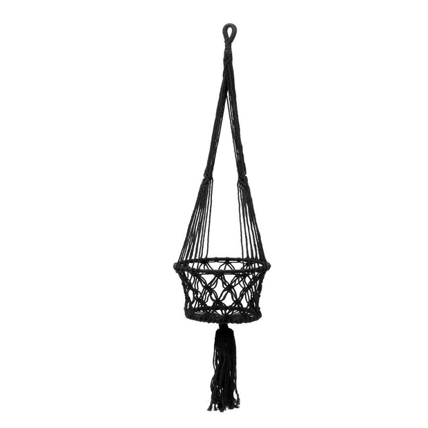 The Macrame Plant Holder - Black - L_40