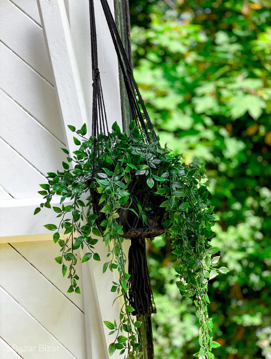 The Macrame Plant Holder - Black - L_40