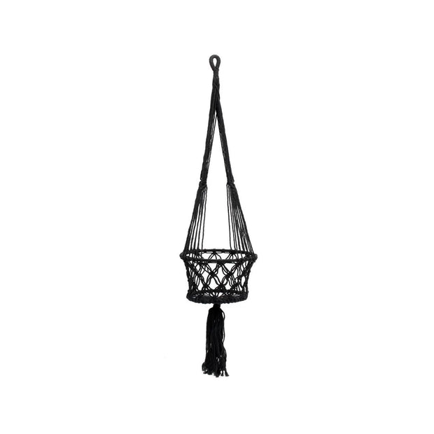 The Macrame Plant Holder - Black - M_40
