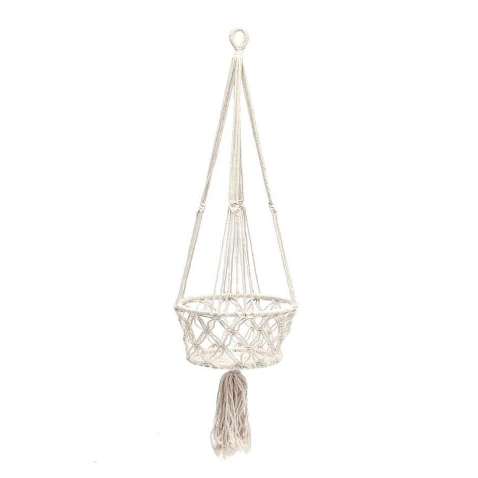 The Macrame Plant Holder - White - L_40