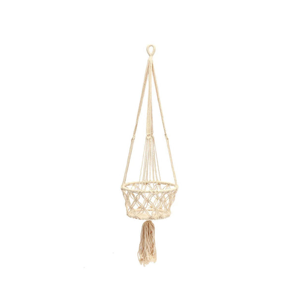 The Macrame Plant Holder - White - M_40