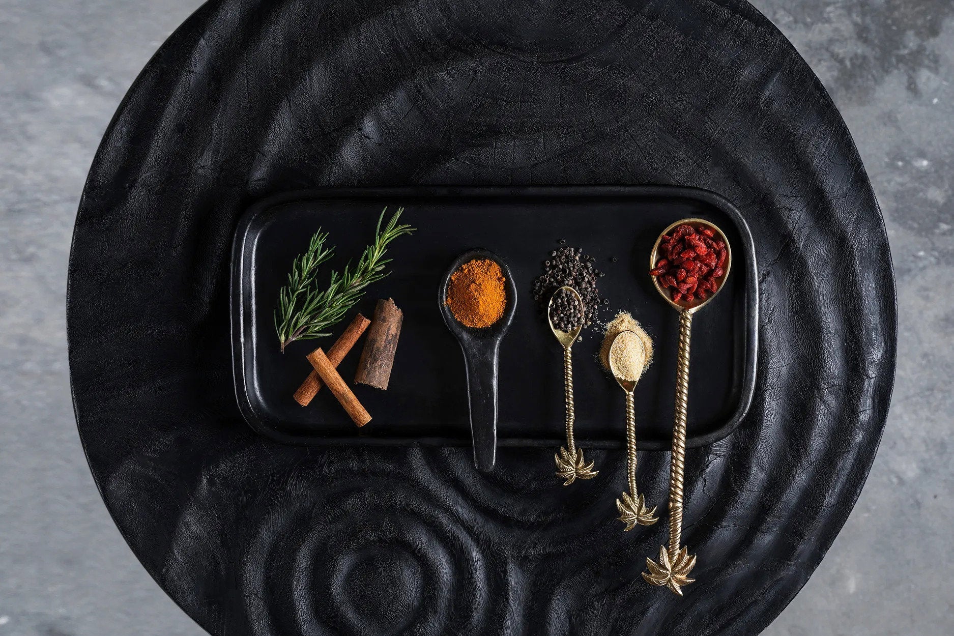 The Palm Tree Salad Spoon - Gold