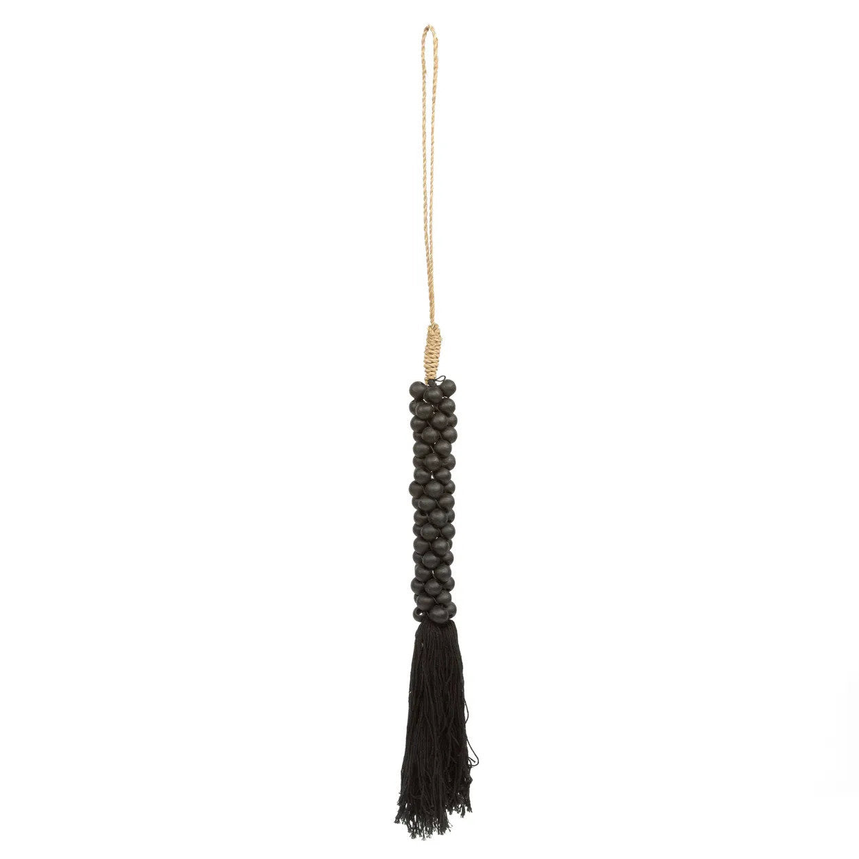 The Wooden Beads with Cotton Tassel - Black