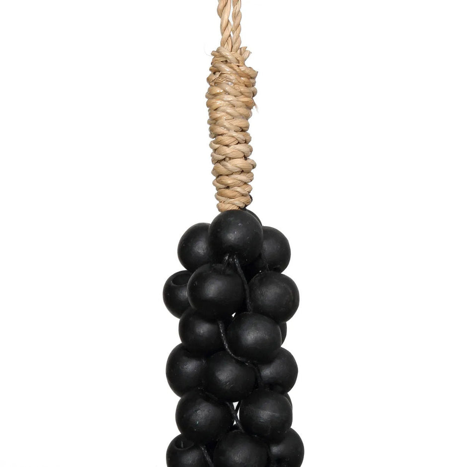 The Wooden Beads with Cotton Tassel - Black