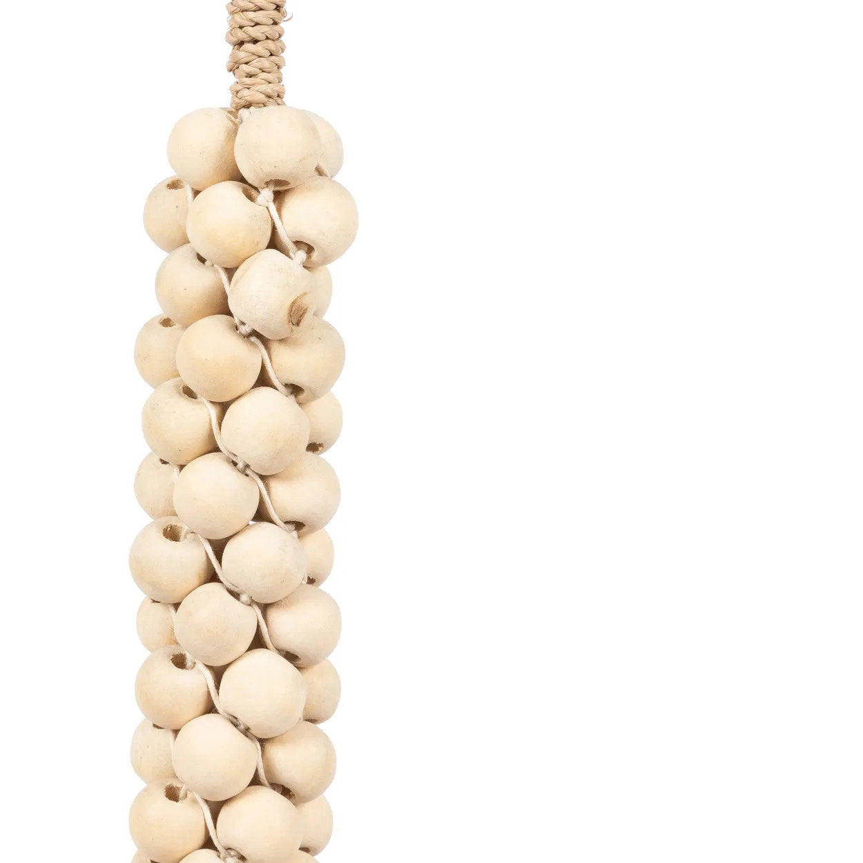 The Wooden Beads with Cotton Tassel - Natural White
