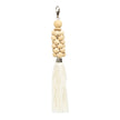 The Wooden Beads Keychain - Natural White