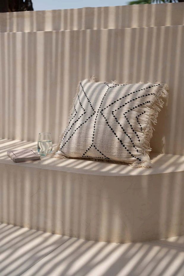 The Tribal Cushion Cover - Natural Black