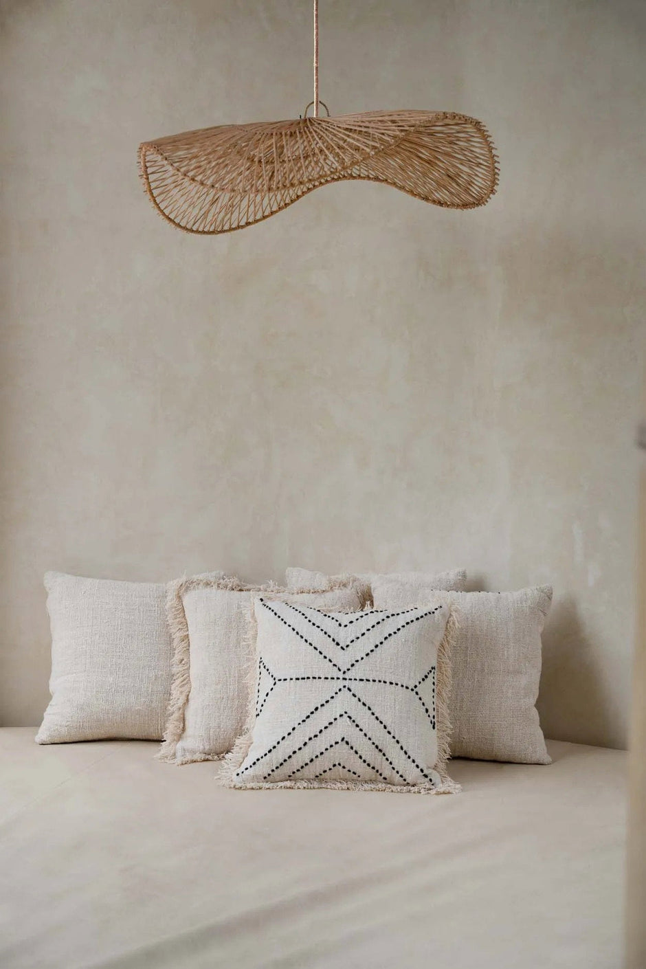 The Tribal Cushion Cover - Natural Black