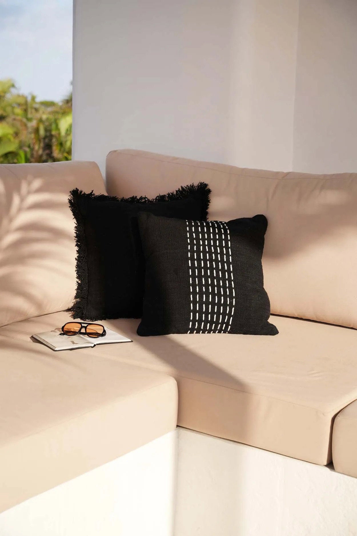 The Drizle Cushion Cover - Black White
