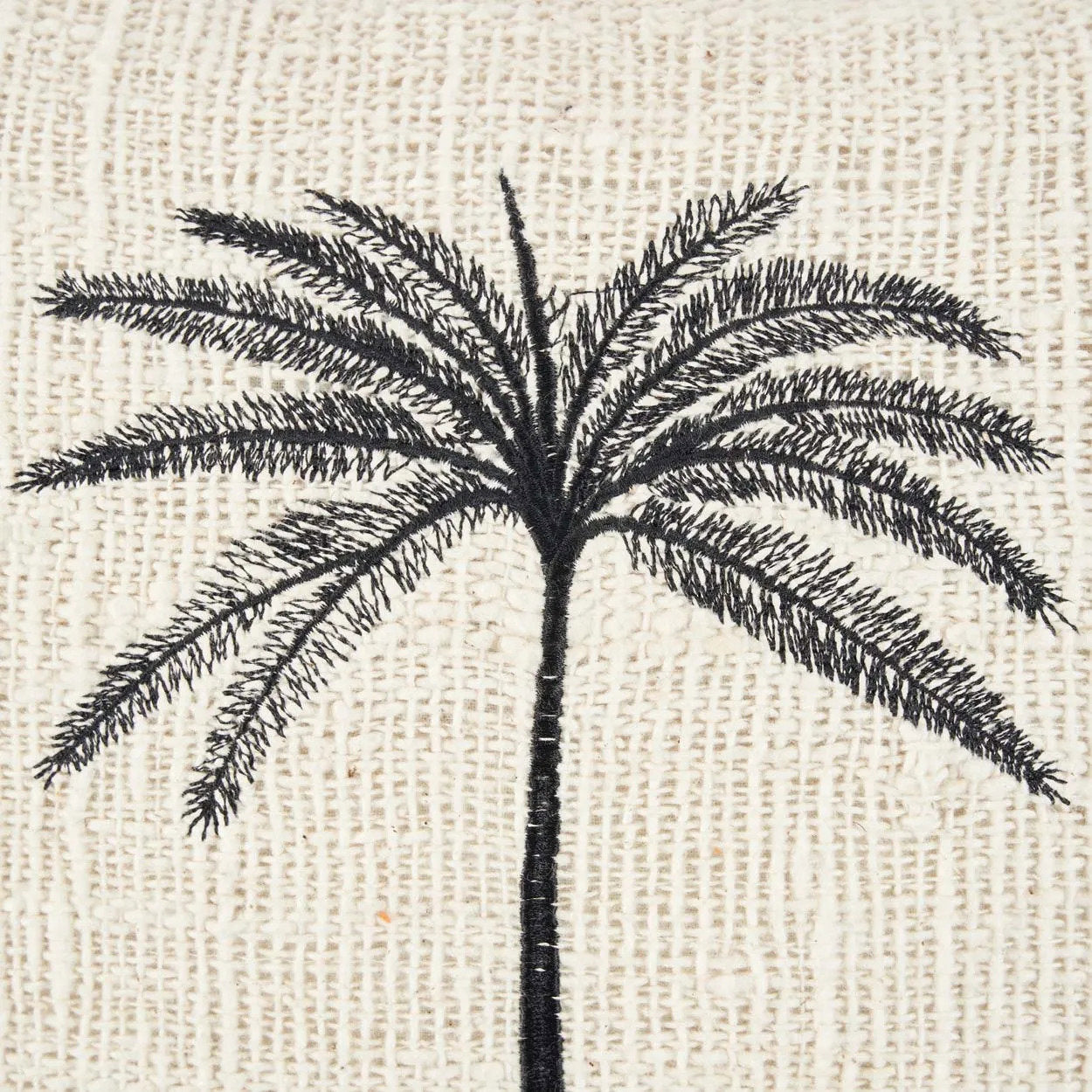 The Gili Palm Cushion Cover - Natural Black