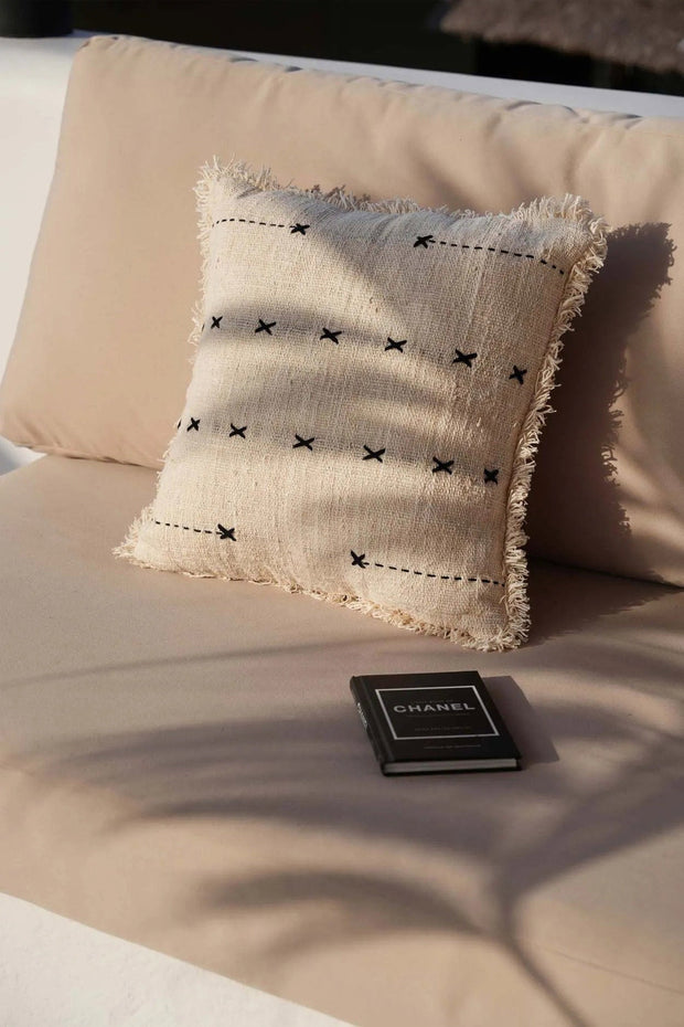 The French Kiss Cushion Cover - Natural Black