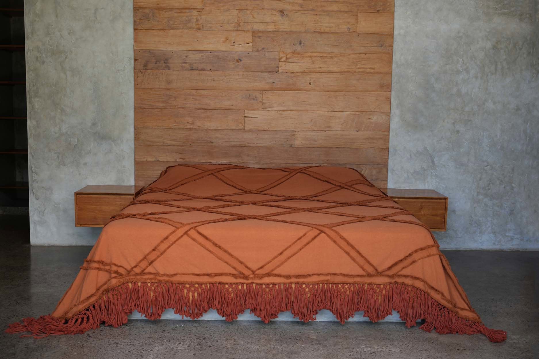 The Berber Bed Throw  - Terracotta