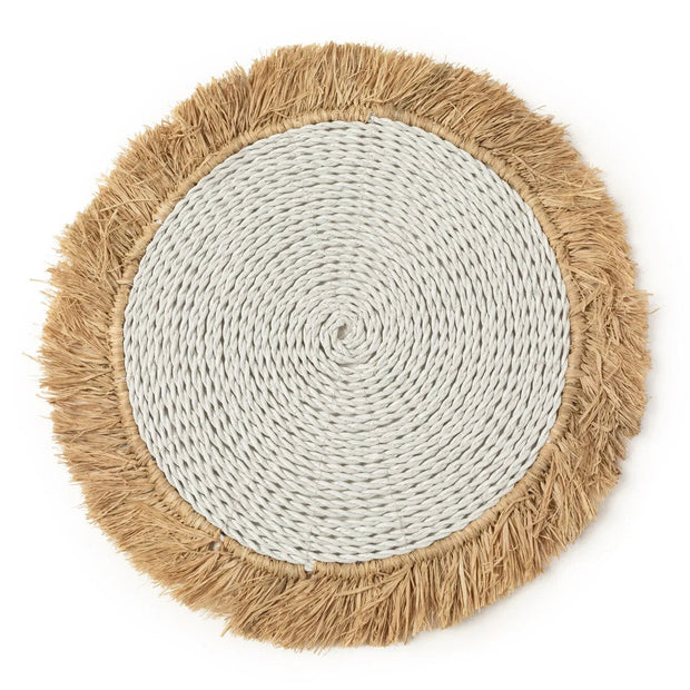 The Seagrass Raffia Placemat - White Natural_40