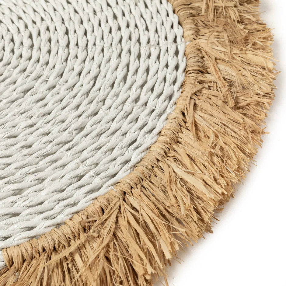 The Seagrass Raffia Placemat - White Natural_40