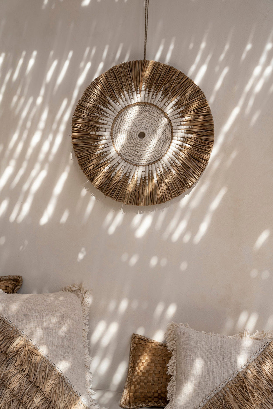 The Raffia Macramé Wall Deco - White Natural